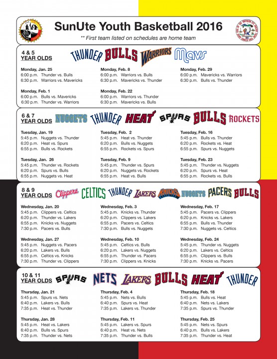 SunUte Youth Basketball Schedules – The Southern Ute Drum