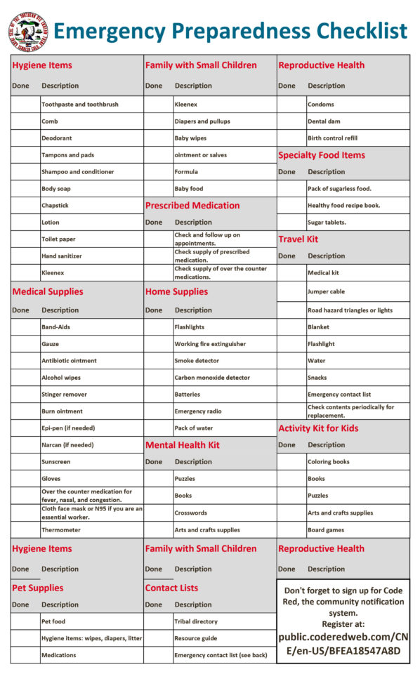 The Southern Ute Drum | Disaster Family Home Checklist … make it work